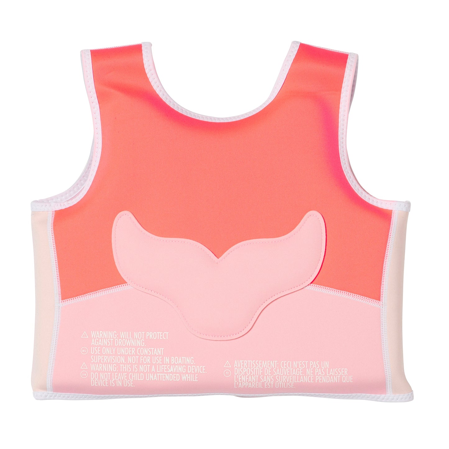 Melody the Mermaid Swim Vest 3-6 Neon Strawberry
